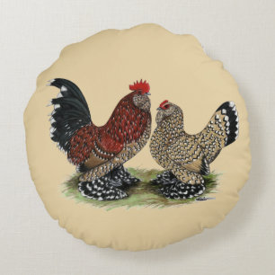 D'Uccle Bantams: Mille Fleur Round Cushion