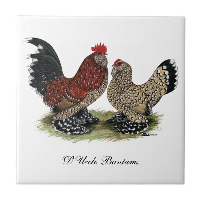 D'Uccle Bantams:  Mille Fleur Tile (Front)