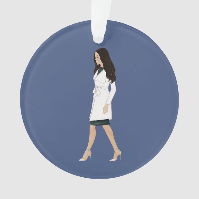 Duchess Meghan Sussex Royal Engagement 2017 Ornament (Front)