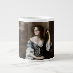 Duchess of Portsmouth blowing a pink bubble gum Large Coffee Mug
