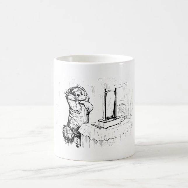 Duchess the Dog Brushing her Hair (Beatrix Potter) Coffee Mug (Center)
