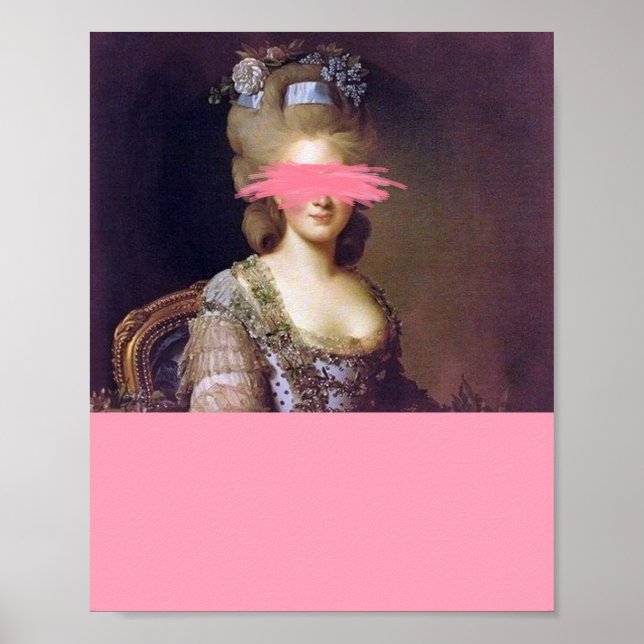 Duchess, vintage Altered Art pink fine art Poster (Front)