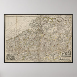 Duchy of Brabant with Adjacent Provinces Map, 1712 Poster