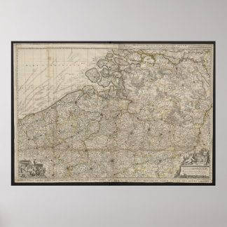 Duchy of Brabant with Adjacent Provinces Map, 1712 Poster