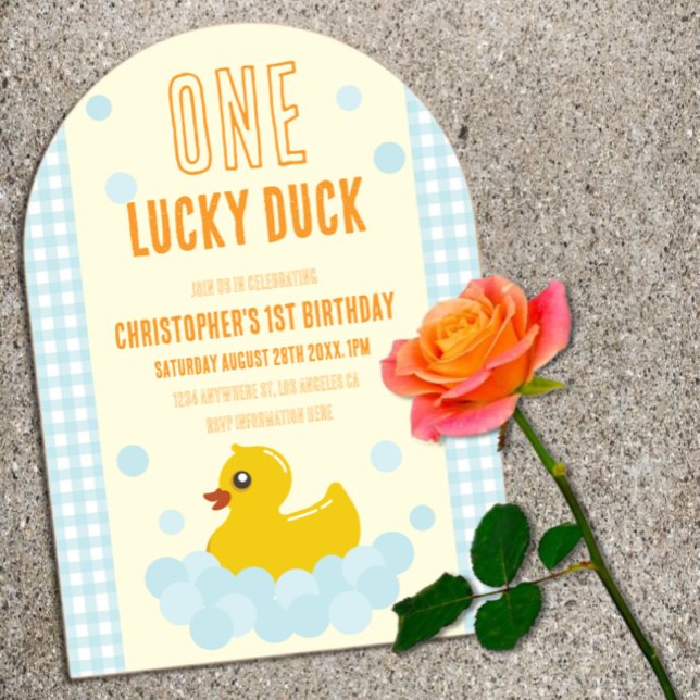 Duck 1st Birthday Acrylic Invitations (Creator Uploaded)