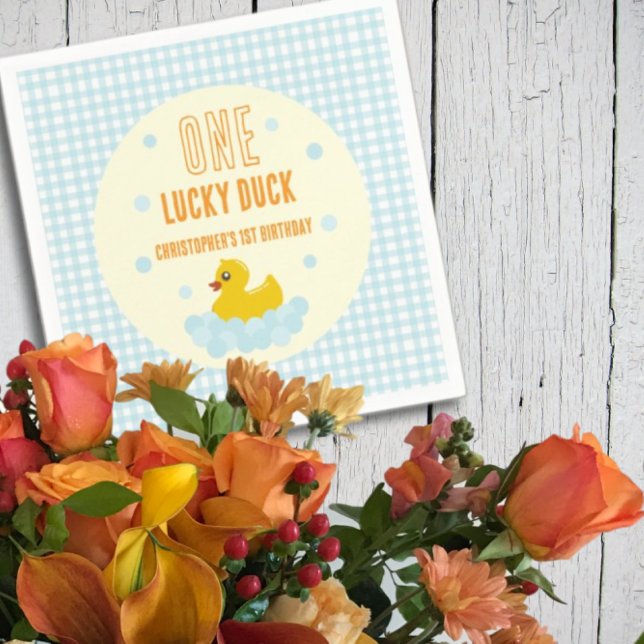 Duck 1st Birthday Napkin (Creator Uploaded)