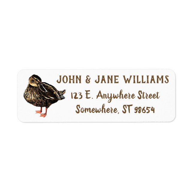 Duck Address Label Return Address Label (Front)