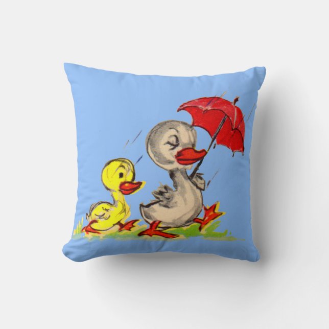 duck and duckling print cushion (Front)