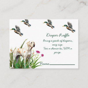 Duck and Labrador Baby Shower Diaper Raffle Enclosure Card