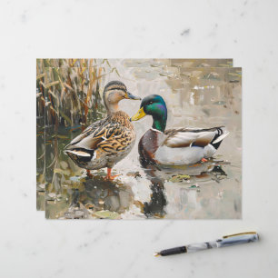 Duck and Mallard Wildlife Painting Scrapbook Paper