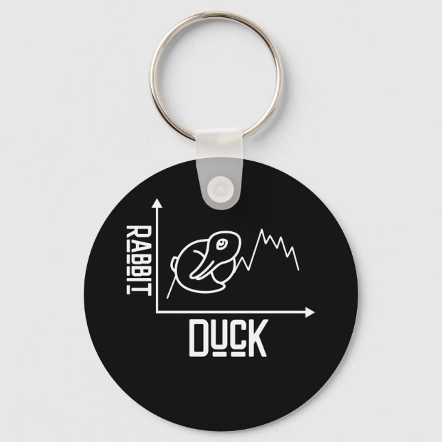 Duck And Rabbit Graph Mathematic Key Ring (Front)