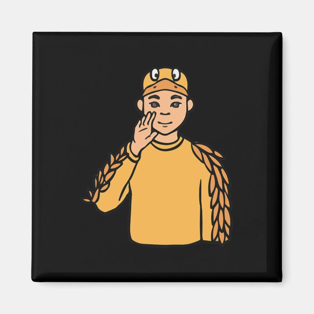 Duck Animal ASL Hand Gesture Deaf Hearing Loss Awa Magnet (Front)