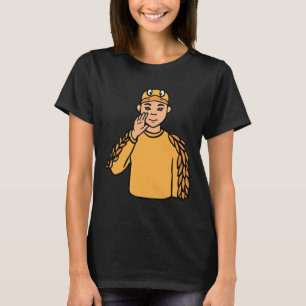 Duck Animal ASL Hand Gesture Deaf Hearing Loss Awa T-Shirt