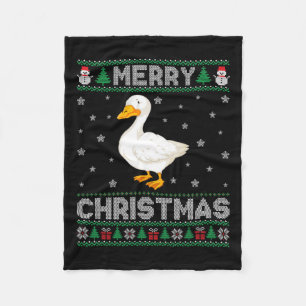 Duck Animal Men Women Kids Ugly Christmas Sweater  Fleece Blanket