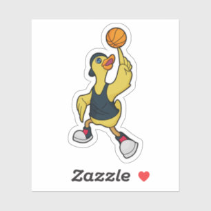 Duck as Baskeball player with Basketball