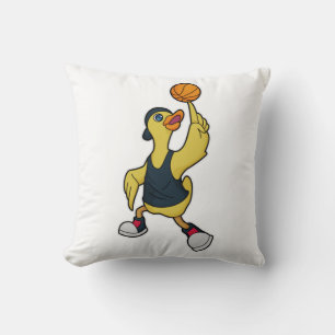Duck as Baskeball player with Basketball Cushion
