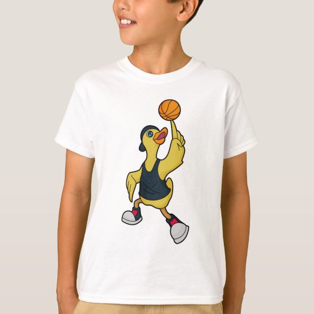 Duck as Baskeball player with Basketball T-Shirt (Front)
