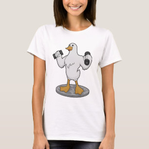 Duck as Bodybuilder with Dumbbells T-Shirt