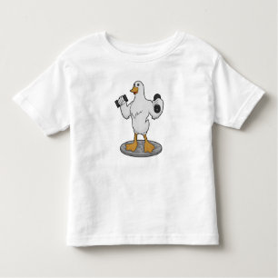 Duck as Bodybuilder with Dumbbells Toddler T-Shirt