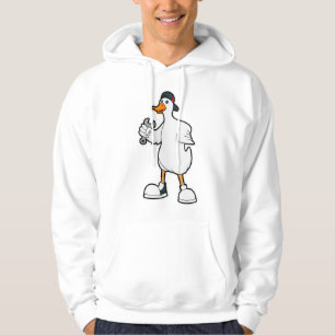 Duck as Craftsman with Tool & Cap Hoodie