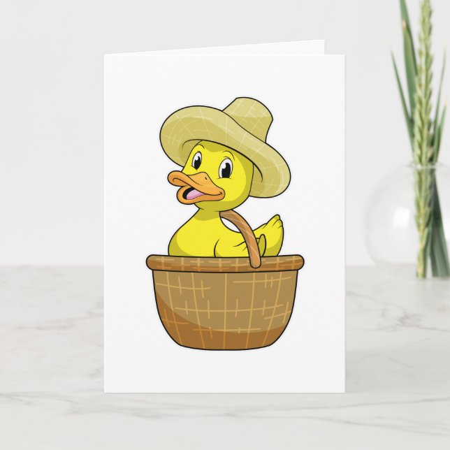 Duck as Farmer with Basket Card (Front)