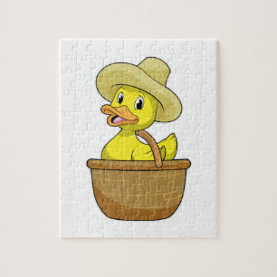 Duck as Farmer with Basket Jigsaw Puzzle