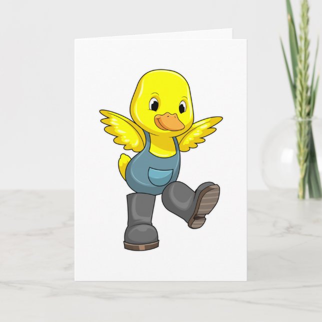 Duck as Farmer with Boots Card (Front)