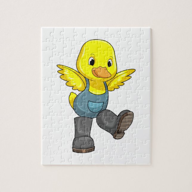 Duck as Farmer with Boots Jigsaw Puzzle (Vertical)
