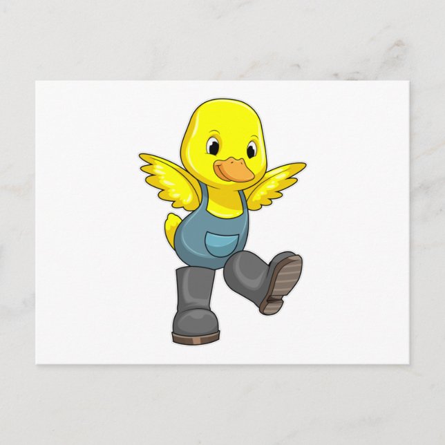 Duck as Farmer with Boots Postcard (Front)