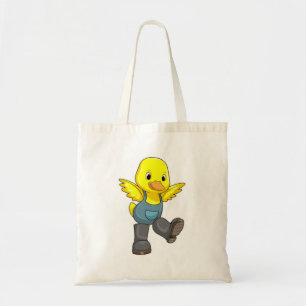 Duck as Farmer with Boots Tote Bag
