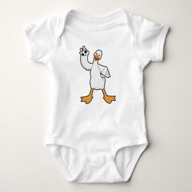 Duck as Handball player with Handball Baby Bodysuit (Front)