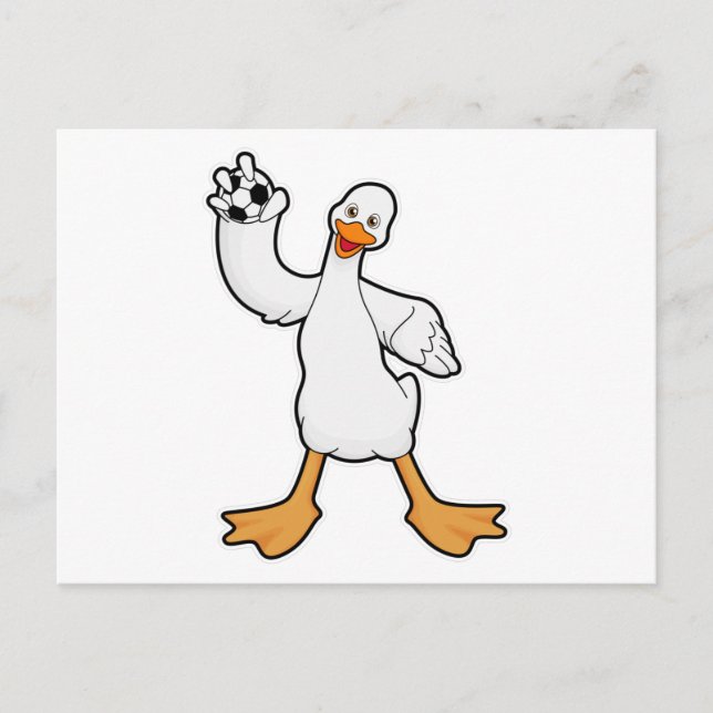 Duck as Handball player with Handball Postcard (Front)