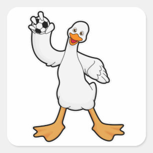 Duck as Handball player with Handball Square Sticker