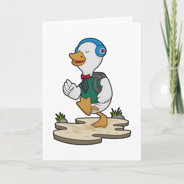 Duck as Hiker with Backpack Card (Front)