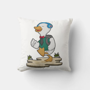 Duck as Hiker with Backpack Cushion