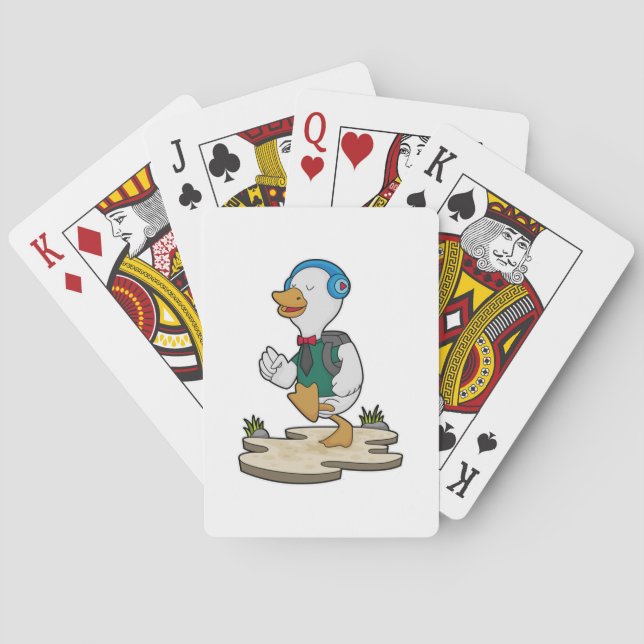 Duck as Hiker with Backpack Playing Cards (Back)