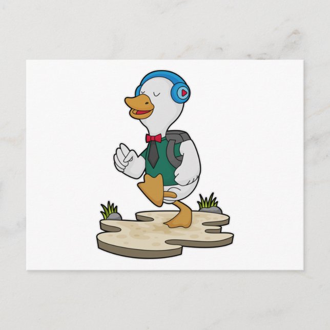 Duck as Hiker with Backpack Postcard (Front)