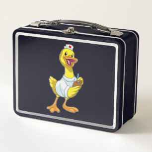 Duck as Nurse with Heart Metal Lunch Box