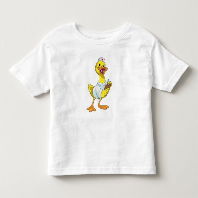 Duck as Nurse with Heart Toddler T-Shirt (Front)