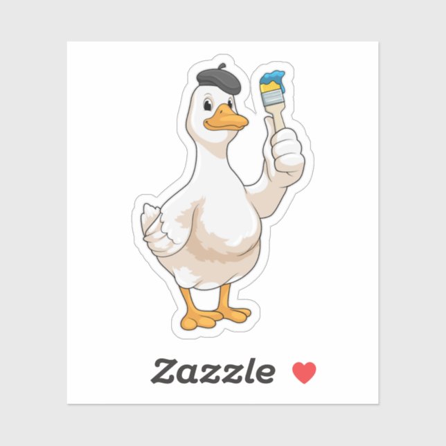 Duck as Painter with Paint brush (Sheet)