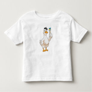Duck as Painter with Paint brush Toddler T-Shirt