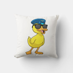 Duck as Pilot with Pilot hat Cushion