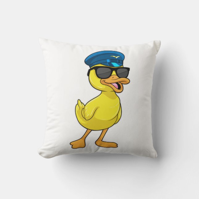 Duck as Pilot with Pilot hat Cushion (Front)
