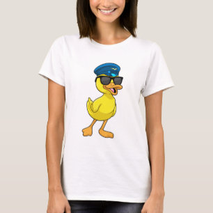 Duck as Pilot with Pilot hat T-Shirt