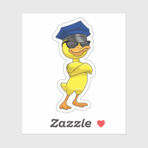 Duck as Police officer with Police cap