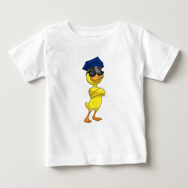 Duck as Police officer with Police cap Baby T-Shirt (Front)