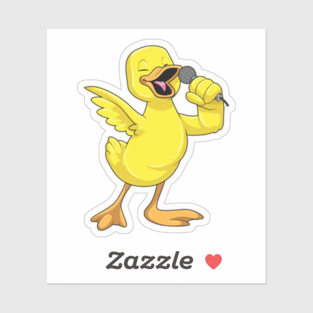 Duck as Singer with Microphone (Sheet)