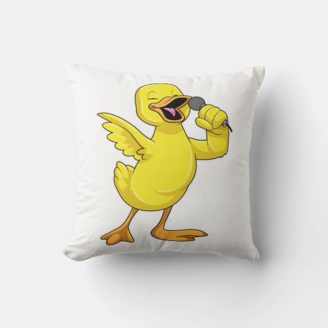 Duck as Singer with Microphone Cushion (Front)