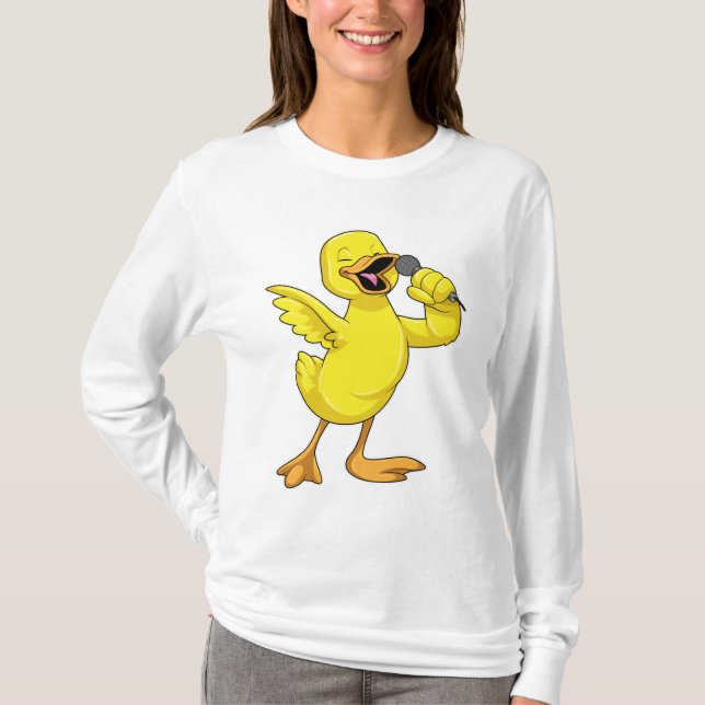 Duck as Singer with Microphone T-Shirt (Front)