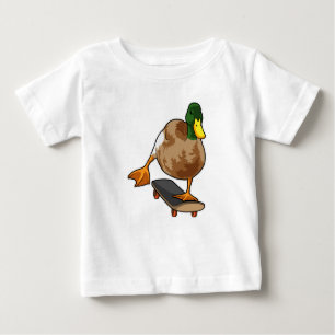 Duck as Skater with Skateboard Baby T-Shirt